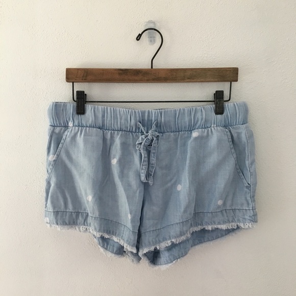 cloth & stone Pants - Cloth & Stone Chambray Polka Dot Shorts